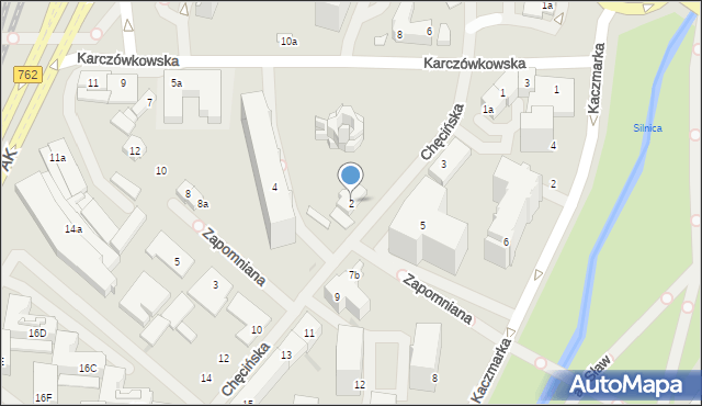 Kielce, Chęcińska, 2, mapa Kielc
