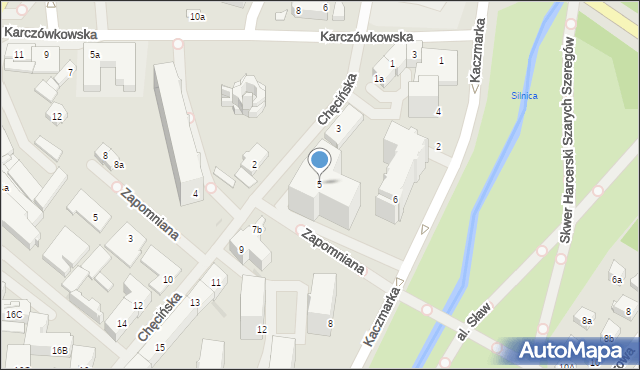 Kielce, Chęcińska, 5, mapa Kielc