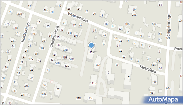 Kielce, Chodkiewicza Jana Karola, hetm., 45a, mapa Kielc