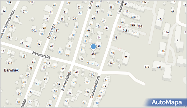 Kielce, Chodkiewicza Jana Karola, hetm., 46a, mapa Kielc