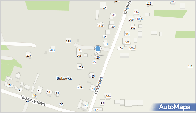 Kielce, Chabrowa, 29, mapa Kielc