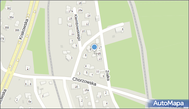 Kielce, Chorzowska, 17a, mapa Kielc