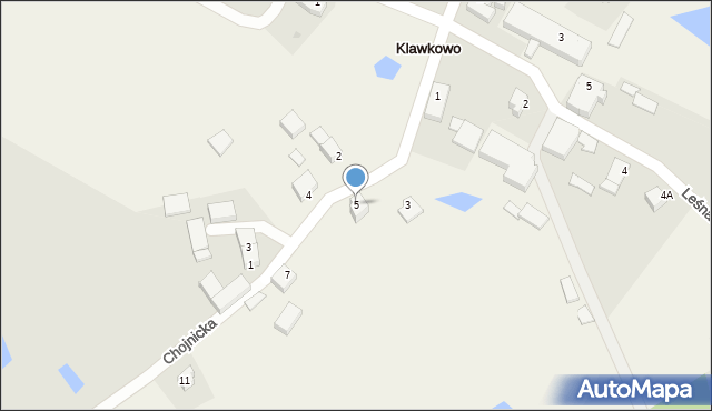 Klawkowo, Chojnicka, 5, mapa Klawkowo