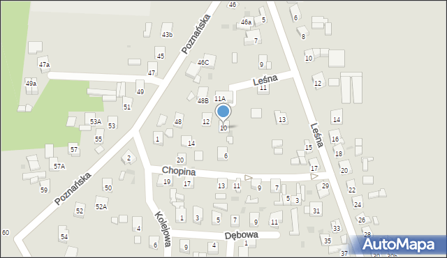 Kleczew, Chopina Fryderyka, 10, mapa Kleczew