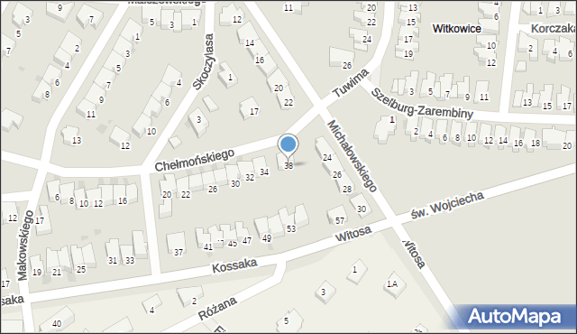 Kołobrzeg, Chełmońskiego Józefa, 38, mapa Kołobrzegu