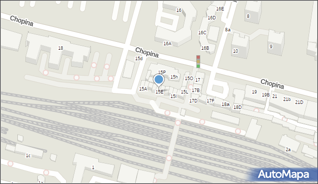 Konin, Chopina Fryderyka, 15E, mapa Konina