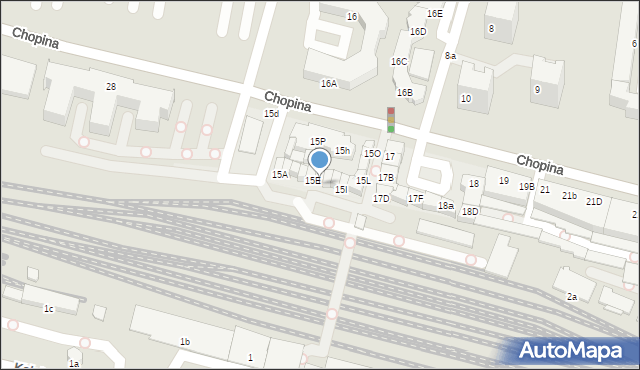 Konin, Chopina Fryderyka, 15F, mapa Konina