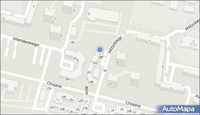 Konin, Chopina Fryderyka, 16E, mapa Konina