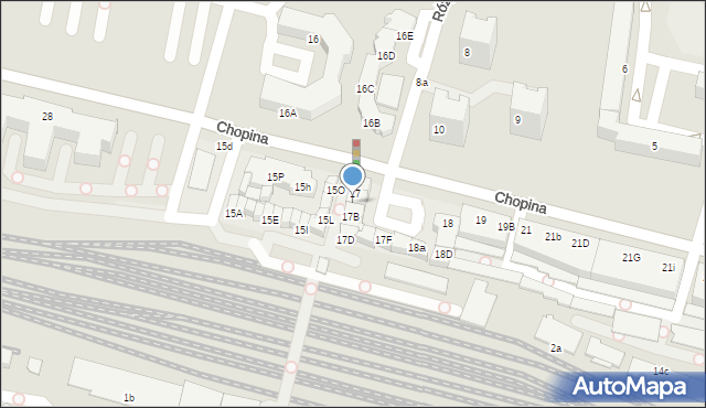 Konin, Chopina Fryderyka, 17a, mapa Konina