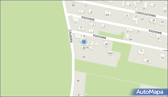 Konstancin-Jeziorna, Chylicka, 81, mapa Konstancin-Jeziorna