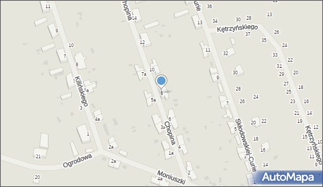 Korsze, Chopina Fryderyka, 8b, mapa Korsze