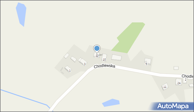 Korzeńsko, Chodlewska, 12, mapa Korzeńsko