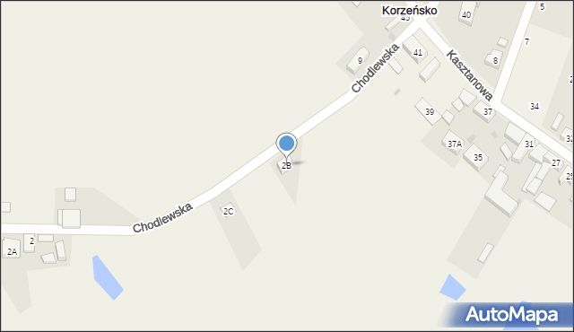 Korzeńsko, Chodlewska, 2B, mapa Korzeńsko