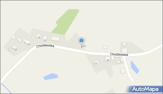 Korzeńsko, Chodlewska, 8, mapa Korzeńsko