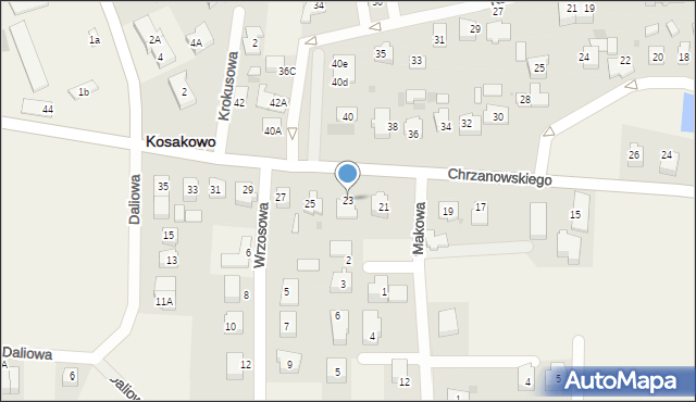 Kosakowo, Chrzanowskiego, 23, mapa Kosakowo