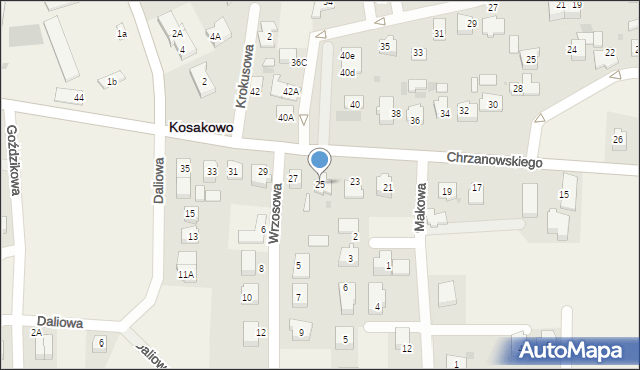 Kosakowo, Chrzanowskiego, 25, mapa Kosakowo