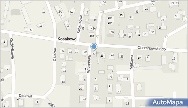 Kosakowo, Chrzanowskiego, 27, mapa Kosakowo