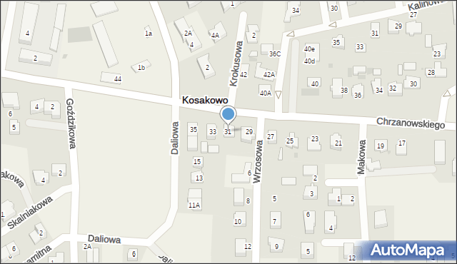 Kosakowo, Chrzanowskiego, 31, mapa Kosakowo