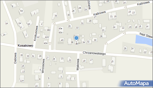 Kosakowo, Chrzanowskiego, 36, mapa Kosakowo