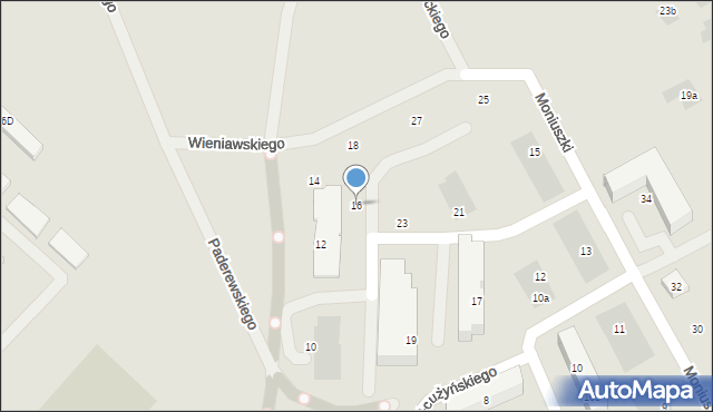 Kościerzyna, Chopina Fryderyka, 16, mapa Kościerzyna