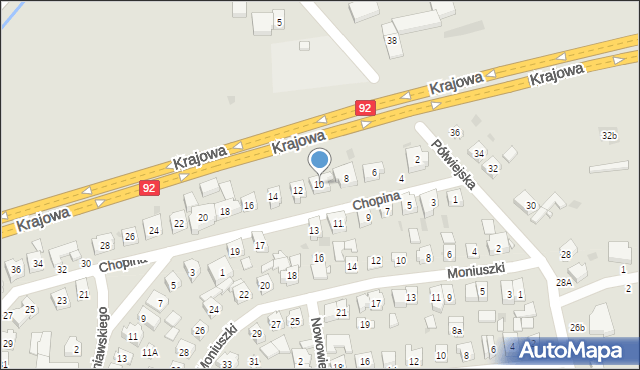 Kostrzyn, Chopina Fryderyka, 10, mapa Kostrzyn