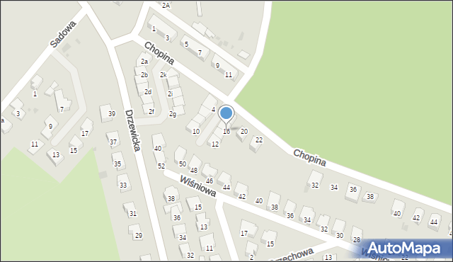 Kostrzyn nad Odrą, Chopina Fryderyka, 16, mapa Kostrzyn nad Odrą