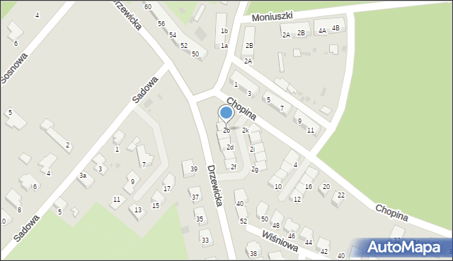 Kostrzyn nad Odrą, Chopina Fryderyka, 2b, mapa Kostrzyn nad Odrą