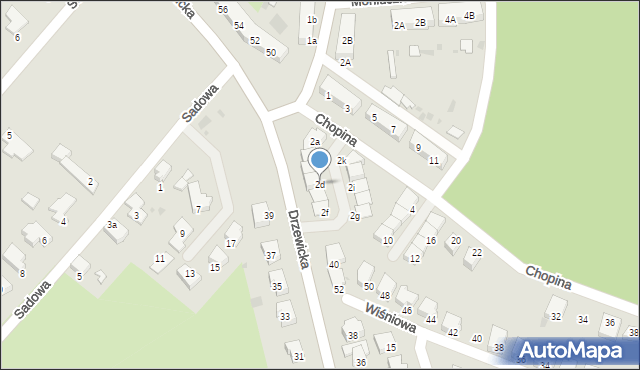 Kostrzyn nad Odrą, Chopina Fryderyka, 2d, mapa Kostrzyn nad Odrą