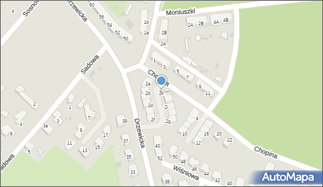 Kostrzyn nad Odrą, Chopina Fryderyka, 2k, mapa Kostrzyn nad Odrą
