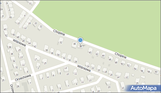 Kostrzyn nad Odrą, Chopina Fryderyka, 38, mapa Kostrzyn nad Odrą