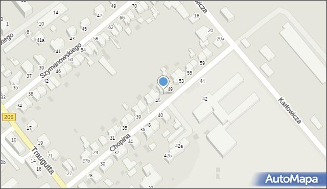 Koszalin, Chopina Fryderyka, 47, mapa Koszalina