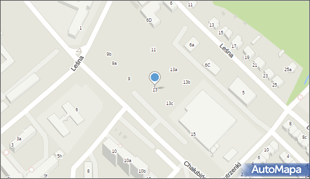 Koszalin, Chałubińskiego Tytusa, 13, mapa Koszalina