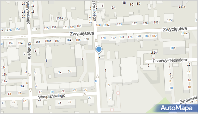 Koszalin, Chełmońskiego Józefa, 1, mapa Koszalina