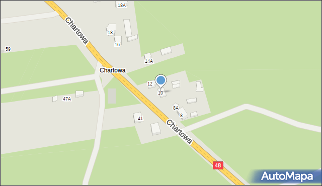 Kozienice, Chartowa, 10, mapa Kozienice