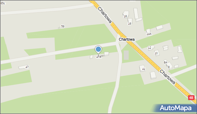 Kozienice, Chartowa, 47A, mapa Kozienice