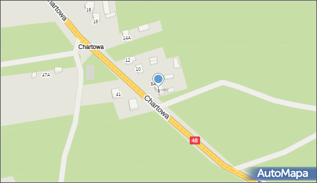 Kozienice, Chartowa, 8, mapa Kozienice