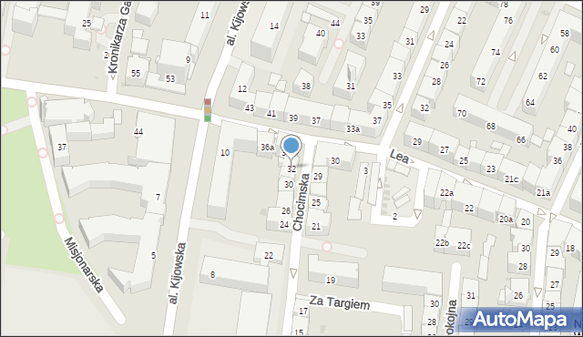 Kraków, Chocimska, 32, mapa Krakowa