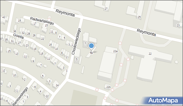 Kraków, Chodowieckiego Daniela, 5a, mapa Krakowa