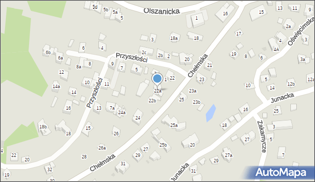 Kraków, Chełmska, 22a, mapa Krakowa