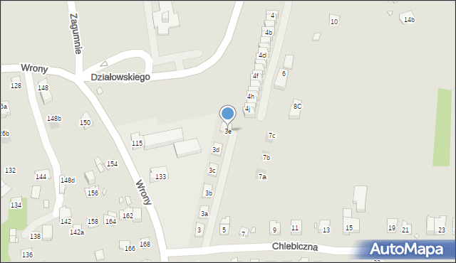 Kraków, Chlebiczna, 3e, mapa Krakowa