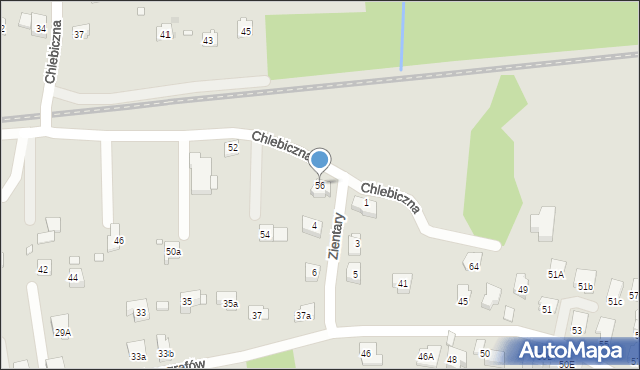 Kraków, Chlebiczna, 56, mapa Krakowa