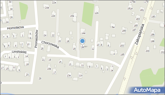 Kraków, Chorzowska, 14, mapa Krakowa