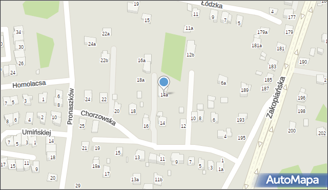 Kraków, Chorzowska, 14a, mapa Krakowa