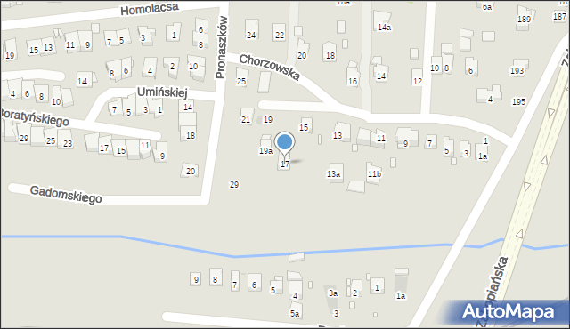 Kraków, Chorzowska, 17, mapa Krakowa