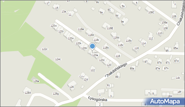 Kraków, Chałubińskiego Tytusa, 120f, mapa Krakowa