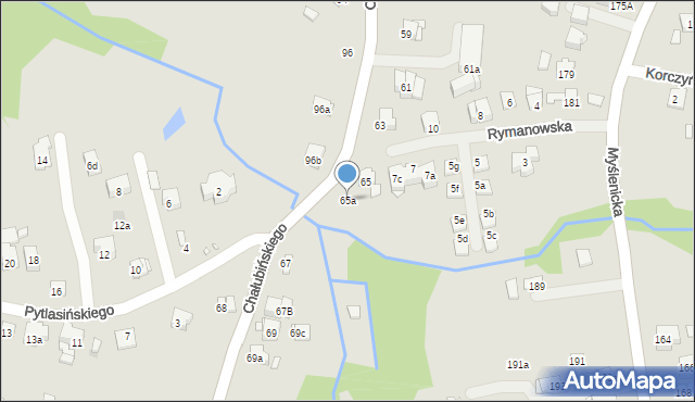 Kraków, Chałubińskiego Tytusa, 65a, mapa Krakowa