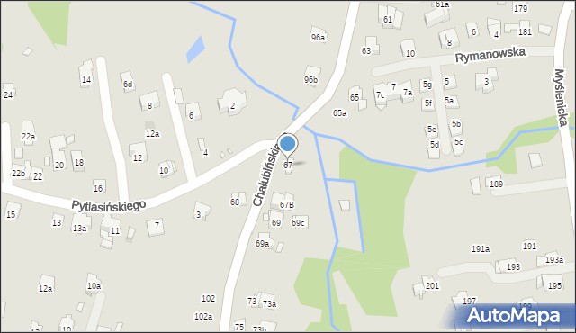 Kraków, Chałubińskiego Tytusa, 67, mapa Krakowa