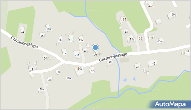 Kraków, Chrzanowskiego Ignacego, 25, mapa Krakowa