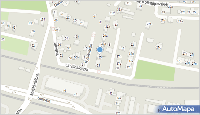 Kraków, Chylińskiego Zygmunta, prof., 25, mapa Krakowa