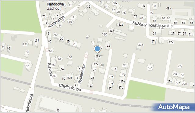 Kraków, Chylińskiego Zygmunta, prof., 29a, mapa Krakowa